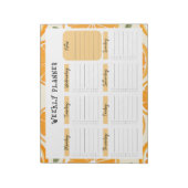 Undated Weekly Planner with Orange Slice Border ノートパッド (回転)