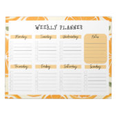 Undated Weekly Planner with Orange Slice Border ノートパッド (正面)