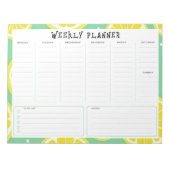 Undated Weekly Planner, Yellow and Green Accents ノートパッド (正面)
