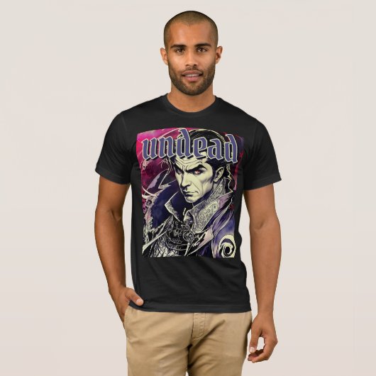 Undead Retro Gothic Vampire T-Shirt Tシャツ (正面フル)