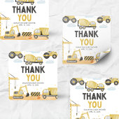 Under Construction Baby Shower スクエアシール