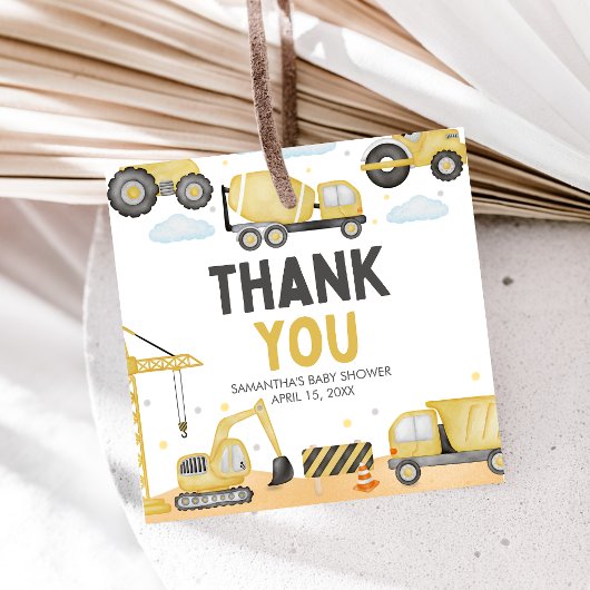 Under Construction Baby Shower フェイバータグ