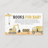 Under Construction Baby Shower Books for Baby エンクロージャーカード (正面)