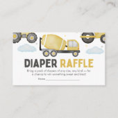 Under Construction Baby Shower Diaper Raffle エンクロージャーカード (正面)