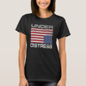 Under Distress Tattered Upside Down American Flag Tシャツ (正面)