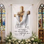 Under His Wings Scripture Art – Psalm 91:4  横断幕