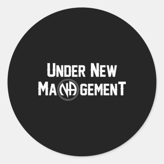 Under New Management Narcotics Anonymous Design ラウンドシール (正面)