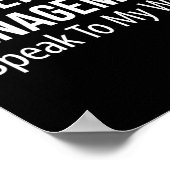 Under New Management - Speak To My Wife - ポスター (角)