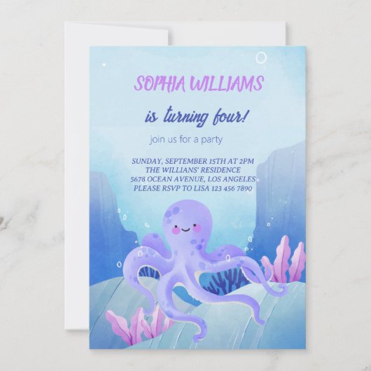 Under Sea Party Invitation 案内状 (正面)