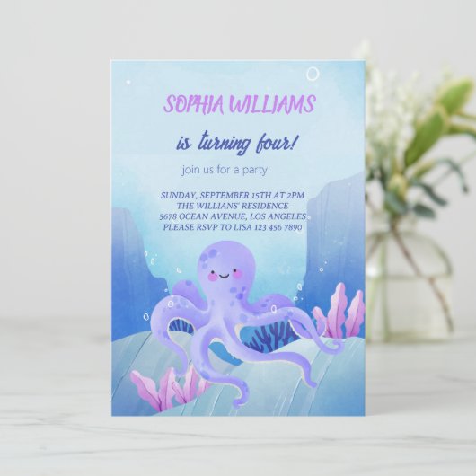 Under Sea Party Invitation 案内状 (スタンド正面)