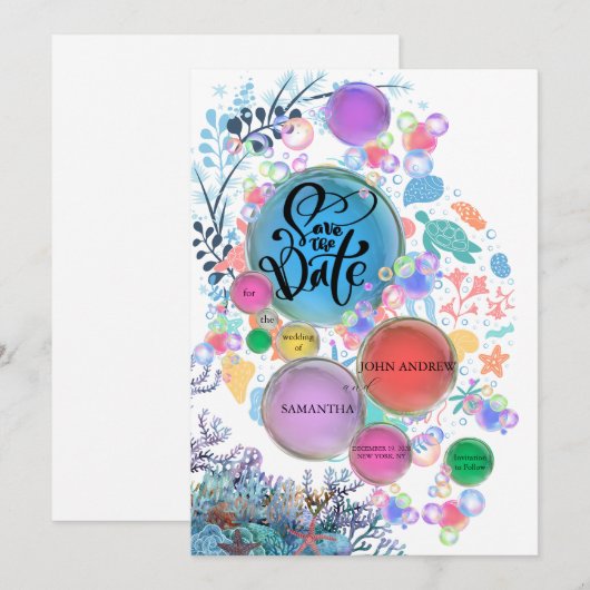 Under Sea Water Save the Date (正面/裏面)