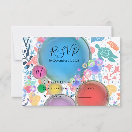 Under Sea Water Theme for Wedding RSVP (正面)