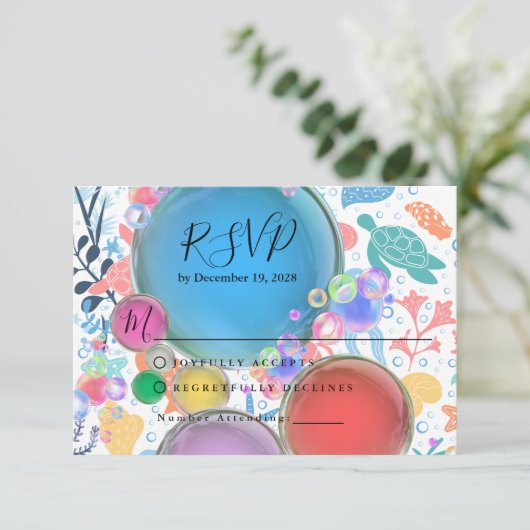 Under Sea Water Theme for Wedding RSVP (スタンド正面)