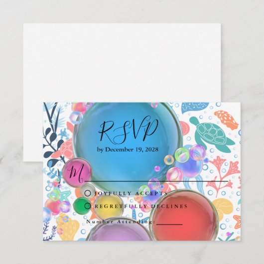 Under Sea Water Theme for Wedding RSVP (正面/裏面)