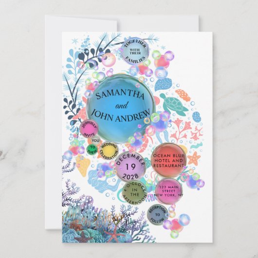 Under Sea Water Wedding Invitation (正面)