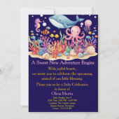 Under Sea Whale Baby Shower Custom Invitation 招待状 (正面)