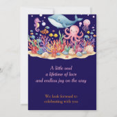 Under Sea Whale Baby Shower Custom Invitation 招待状 (裏面)