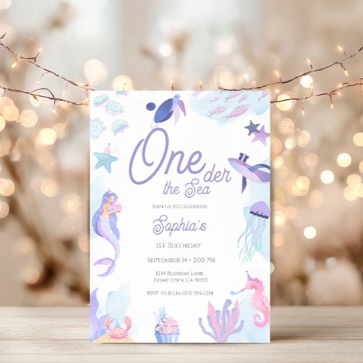 Under the Sea 1st Birthday Invitation 招待状