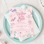 Under the Sea 2nd Birthday Invitation. Editable 招待状