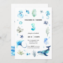 Under The Sea 3rd Birthday招待状 招待状