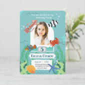 Under the Sea 5th Birthday Invitation with Photo  招待状 (スタンド正面)