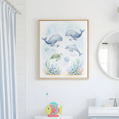Under the Sea Adventure Kids Bathroom Wall Art ポスター