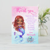 Under the sea - Afro Mermaid Birthday サンキューカード (スタンド正面)