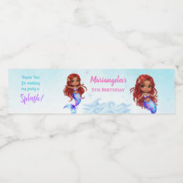 Under the sea - Afro Mermaid Birthday ペットボトルラベル