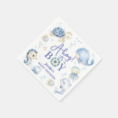 Under The Sea Ahoy It's A Boy Ocean Baby Shower スタンダードカクテルナプキン (角)