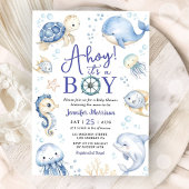 Under The Sea Ahoy It's A Boy Ocean Baby Shower  招待状