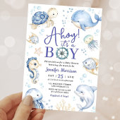 Under The Sea Ahoy It's A Boy Ocean Baby Shower  招待状