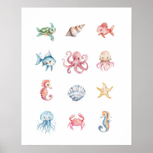 Under the Sea Animalポスタープリント ポスター