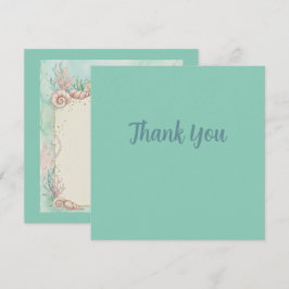 Under the Sea Animals Aquamarine Baby Shower サンキューカード