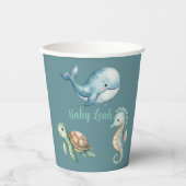 Under the Sea Animals Aquamarine Baby Shower 紙コップ (正面)