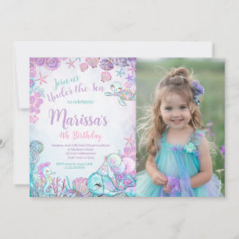 Under the Sea Animals Birthday Invitation 招待状