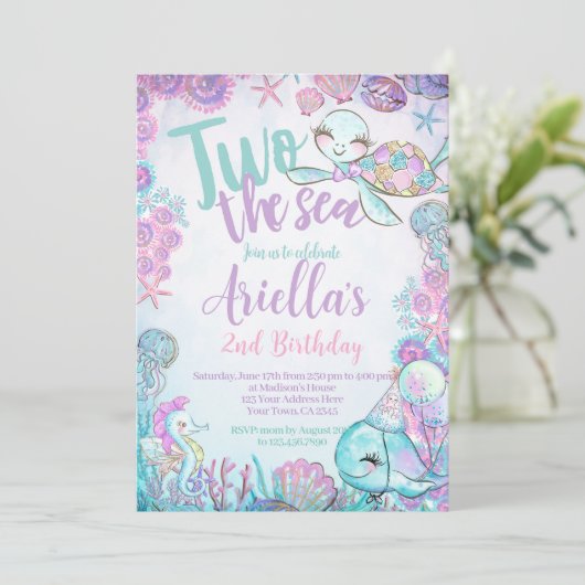 Under the Sea Animals Birthday Invitation 招待状 (スタンド正面)
