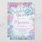 Under the Sea Animals Birthday Invitation 招待状 (正面/裏面)