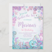 Under the Sea Animals Birthday Invitation 招待状 (正面)