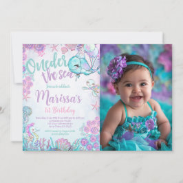 Under the Sea Animals Birthday Invitation 招待状