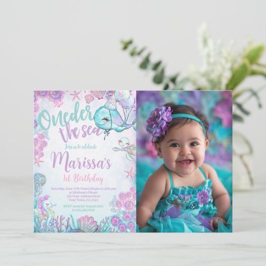 Under the Sea Animals Birthday Invitation 招待状 (スタンド正面)