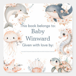 Under The Sea Animals Birthday Party スクエアシール