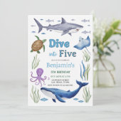 Under the Sea Animals Birthday Party 招待状 (スタンド正面)