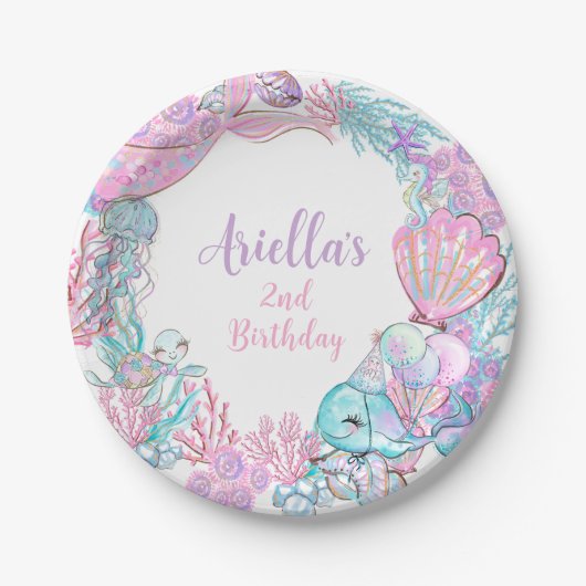 Under the Sea Animals Custom Paper Plates ペーパープレート (正面)