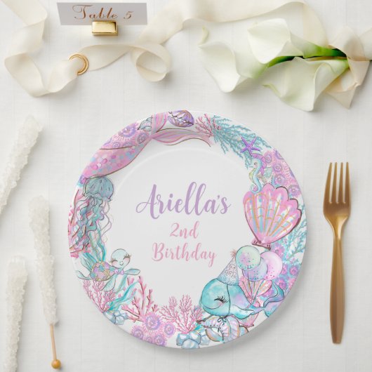 Under the Sea Animals Custom Paper Plates ペーパープレート (ウェディング)