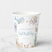 Under The Sea Animals Ocean Birthday Paper Cups 紙コップ (裏面)