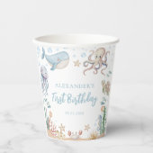 Under The Sea Animals Ocean Birthday Paper Cups 紙コップ (正面)