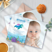 Under the Sea Baby Girl 1st Birthdayパーティー写真 招待状