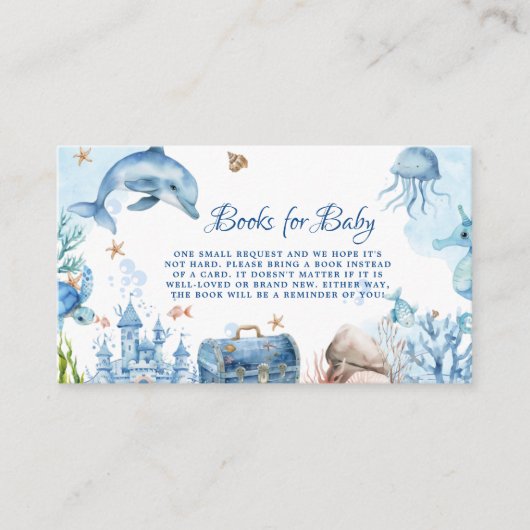 Under the sea Baby Shower Book Request  エンクロージャーカード (正面)