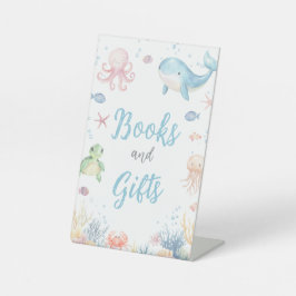Under the Sea Baby Shower Books and Gifts Sign 台座サイン