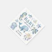 Under The Sea Baby Shower Boy Blue Ocean スタンダードカクテルナプキン (角)
